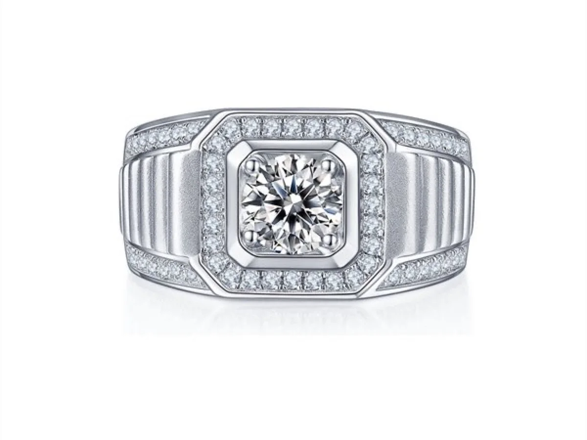 Curved contour wedding band shaped to nest against an engagement ring, by Vesta Jewelry