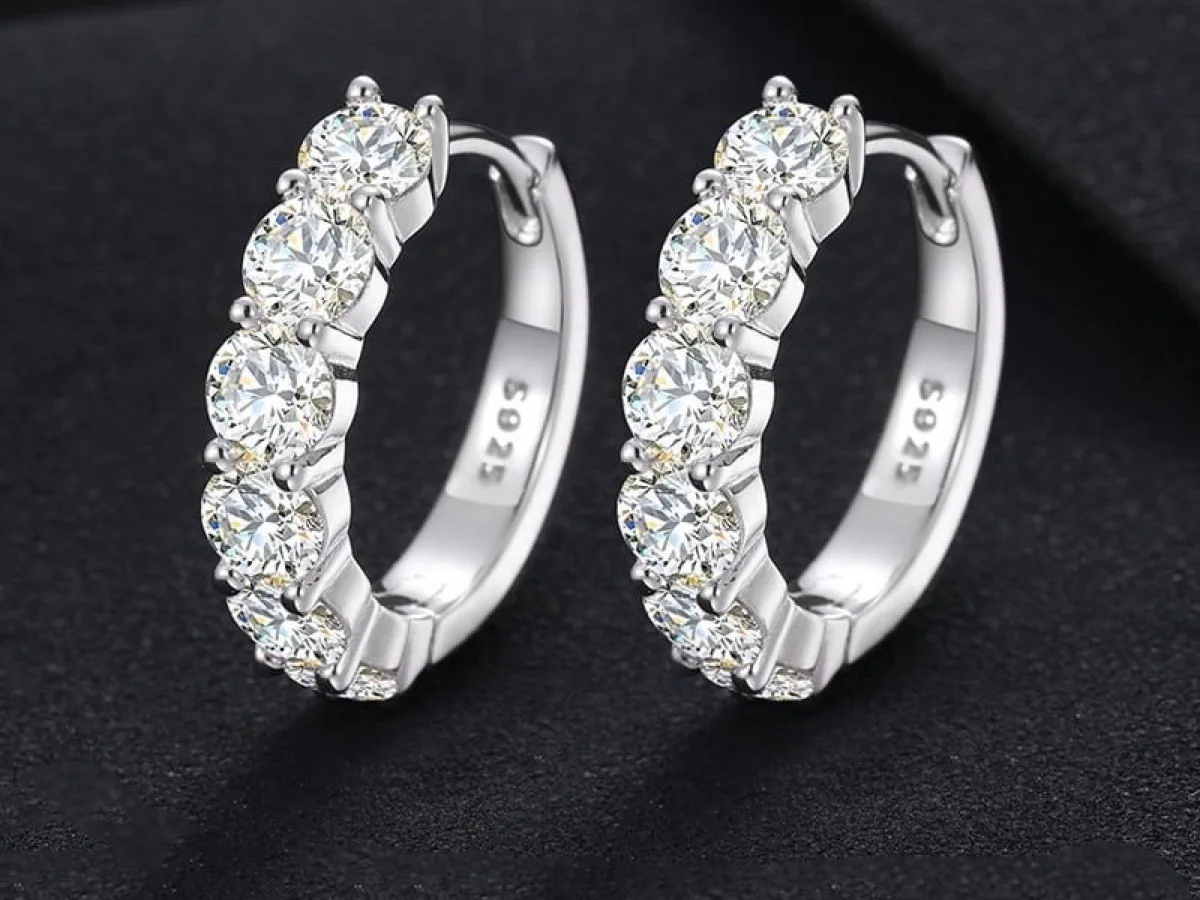 Inside-out diamond hoop earrings, manufactured by Vesta Jewelry