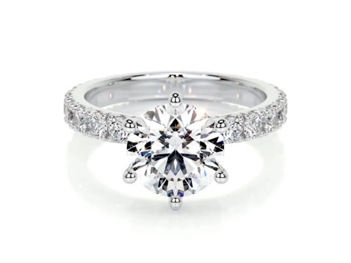 Full-circle eternity band with matched stones, manufactured by Vesta Jewelry