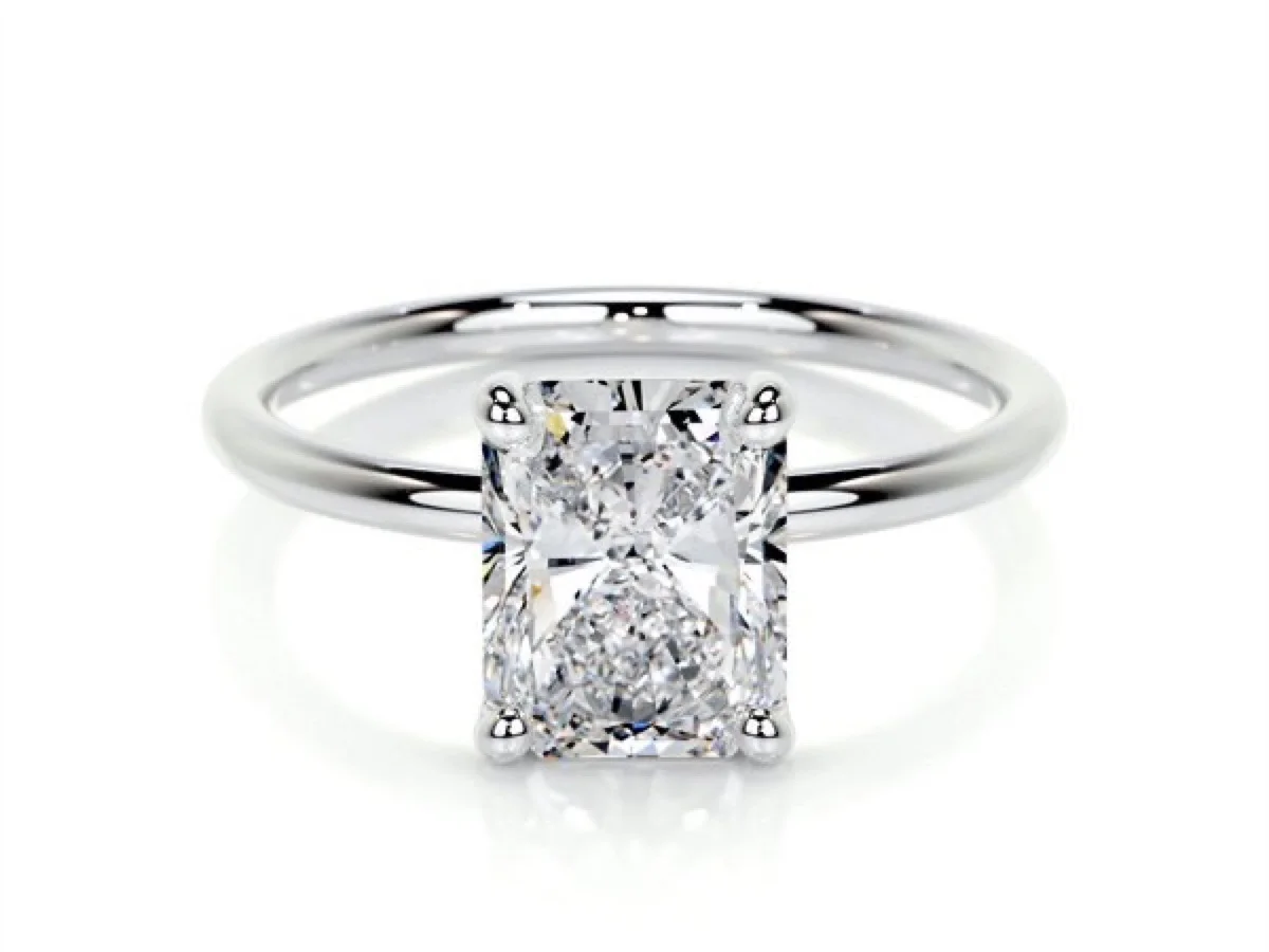 Solitaire engagement ring with certified centre stone, manufactured by Vesta Jewelry