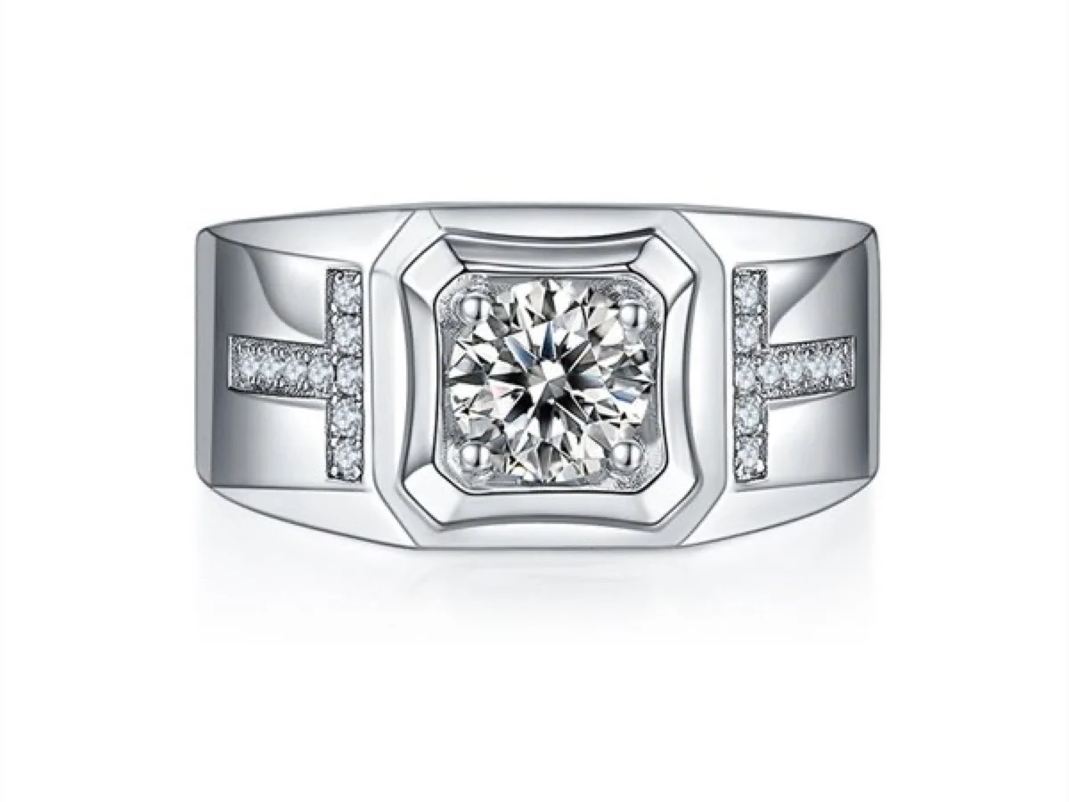 Vintage-inspired engagement ring with milgrain detail, manufactured by Vesta Jewelry